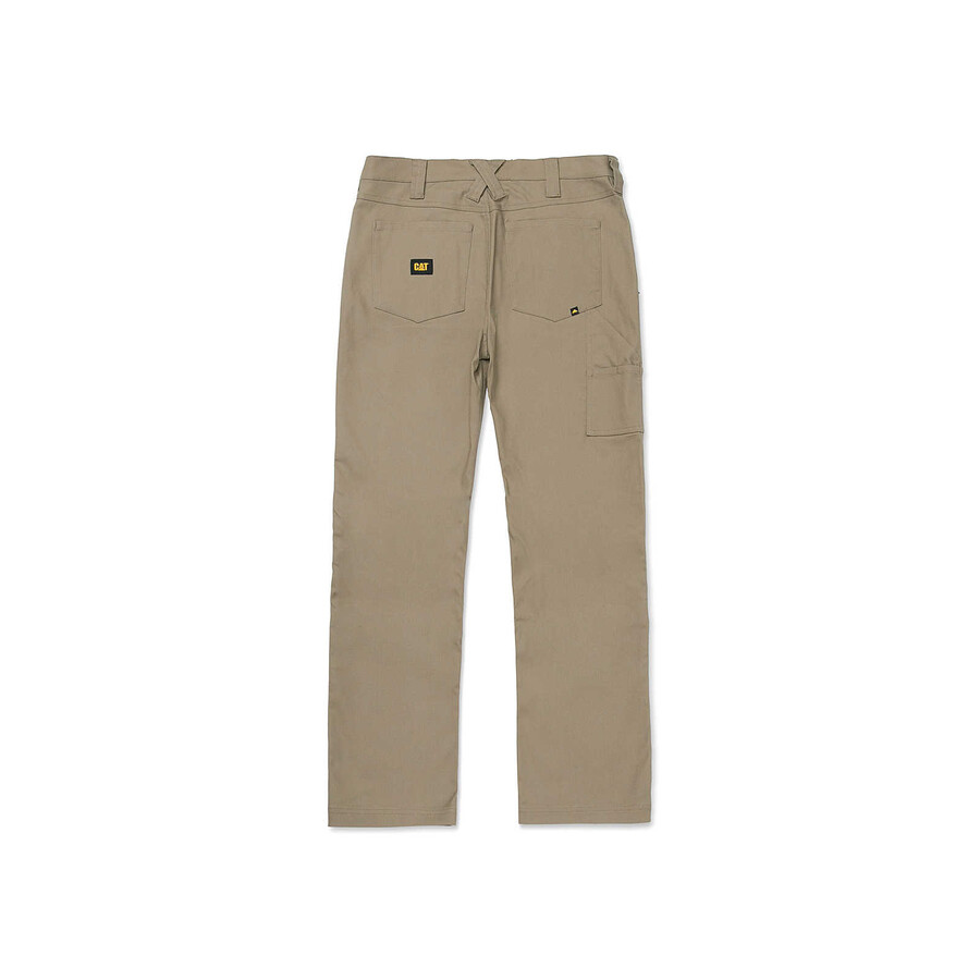 utilitybroek voor heren met dubbele voorkant stretch en canvas rechte pasvorm.