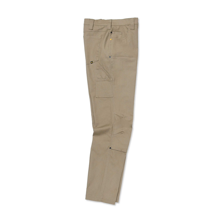 utilitybroek voor heren met dubbele voorkant stretch en canvas rechte pasvorm.