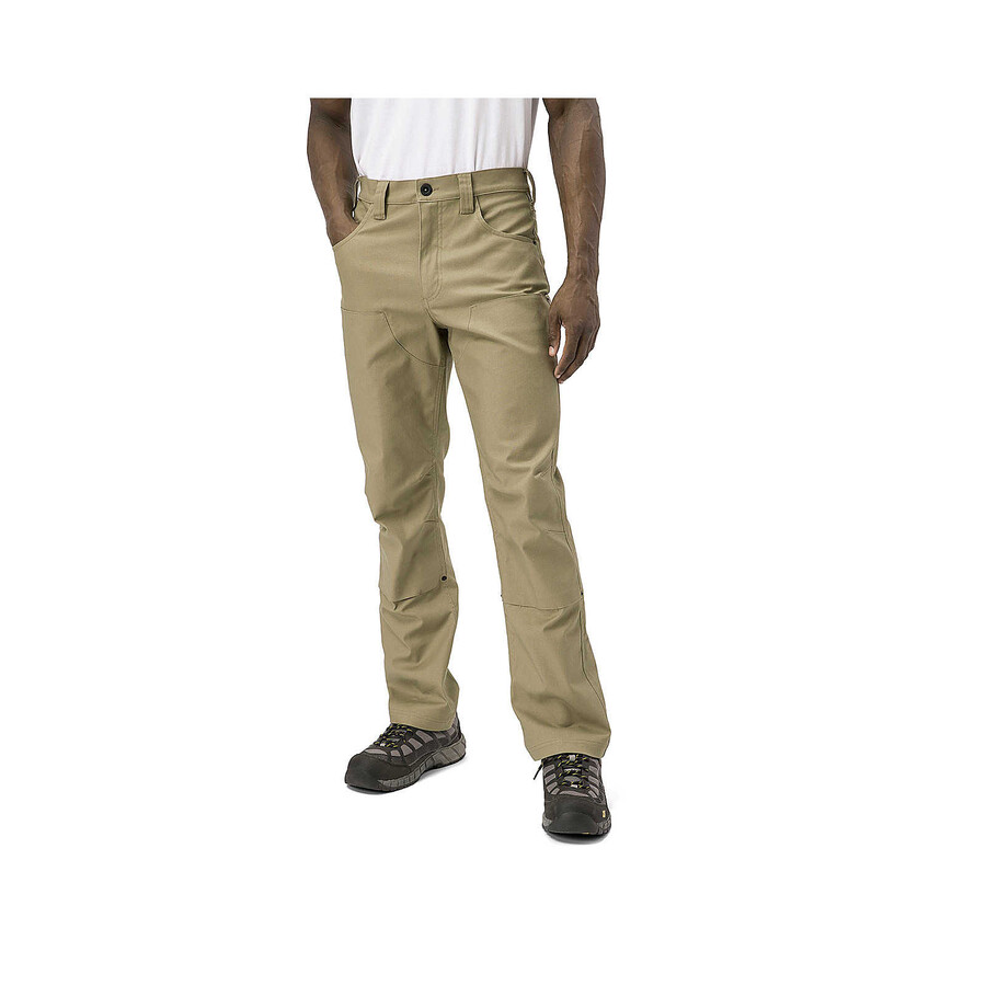 utilitybroek voor heren met dubbele voorkant stretch en canvas rechte pasvorm.