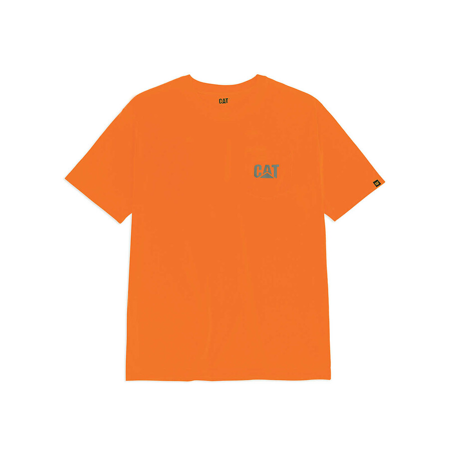 heren t-shirt met reflecterend logo en borstzak