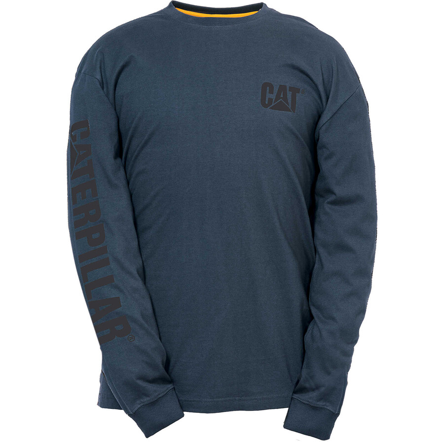 heren t-shirt met lange mouwen en logo van het handelsmerk.