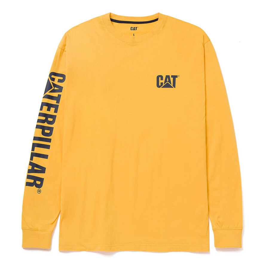 heren t-shirt met lange mouwen en logo van het handelsmerk.