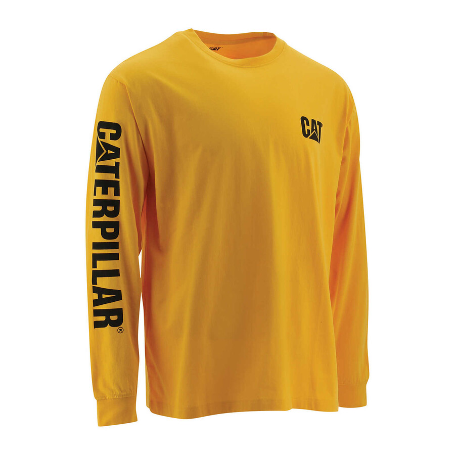 heren t-shirt met lange mouwen en logo van het handelsmerk.