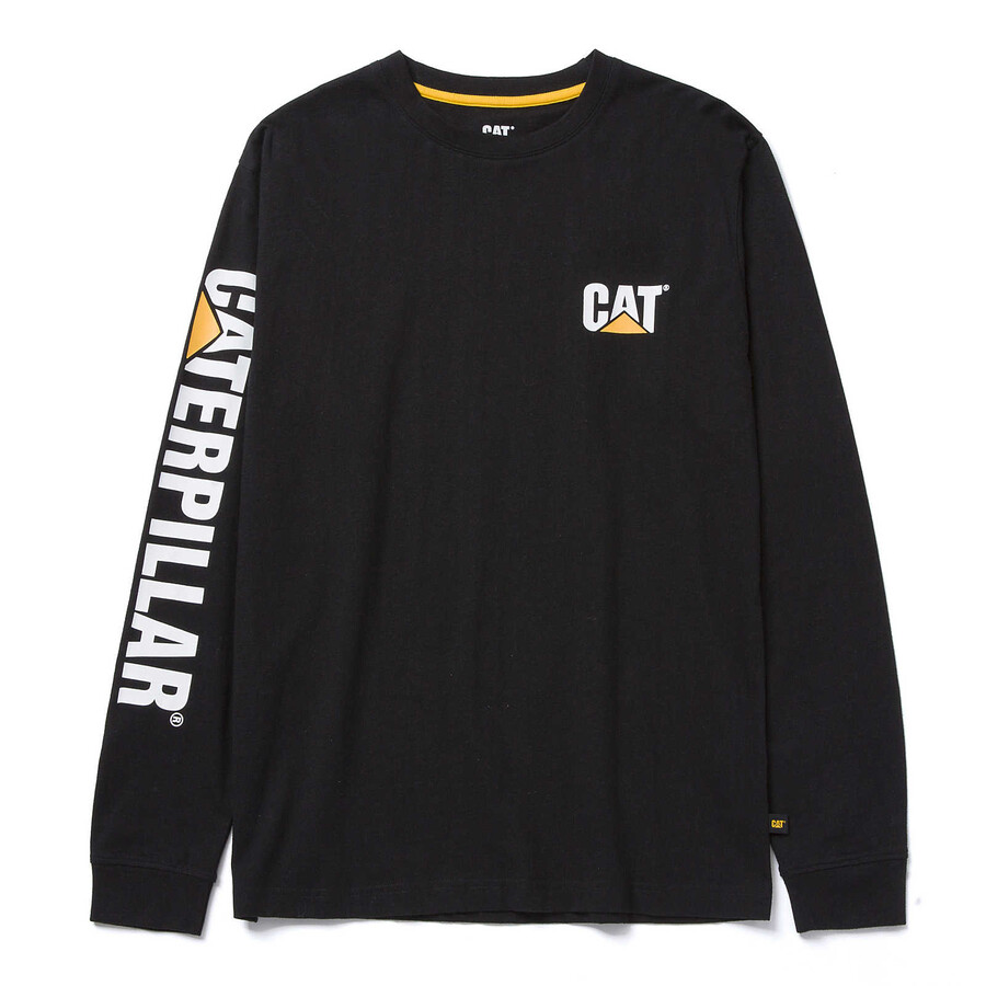 heren t-shirt met lange mouwen en logo van het handelsmerk.