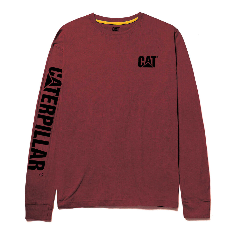 heren t-shirt met lange mouwen en logo van het handelsmerk.