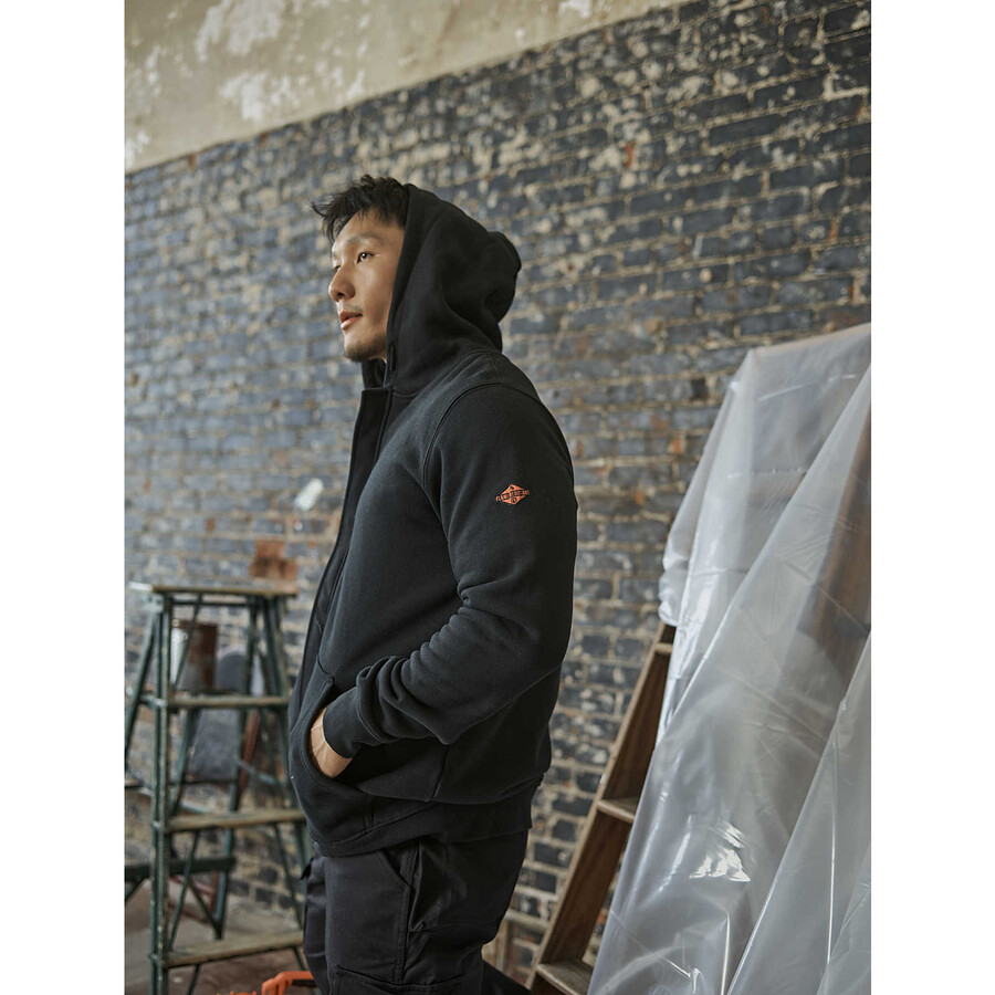 vlamvertragende middelzware hoodie met volledige ritssluiting voor heren