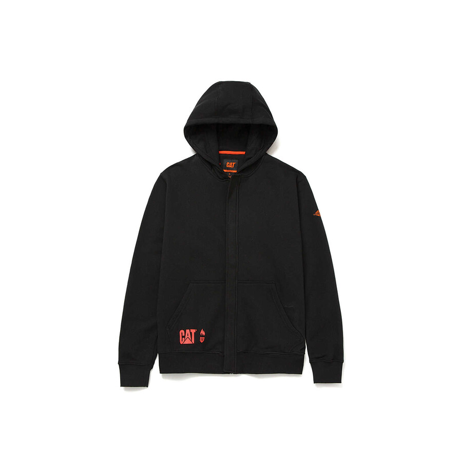 vlamvertragende middelzware hoodie met volledige ritssluiting voor heren
