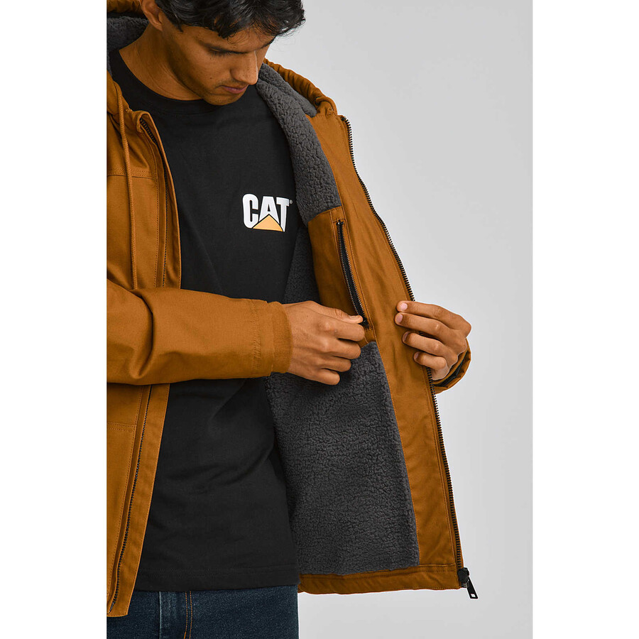 herenjas met capuchon en sherpa-voering